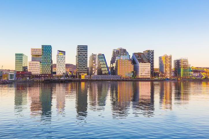 Daytime cityscape by the water