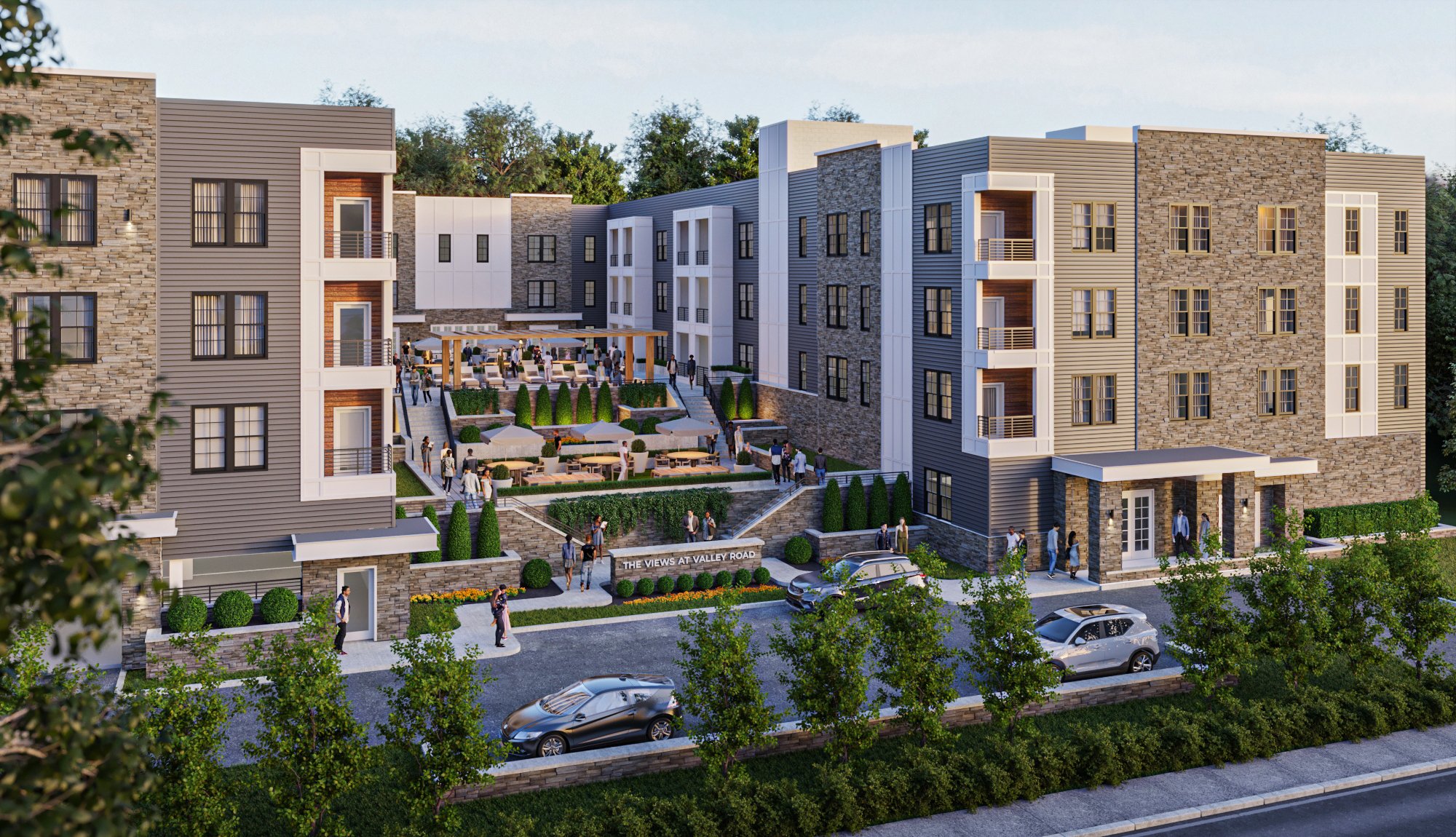 Feasibility rendering of a proposed multifamily development