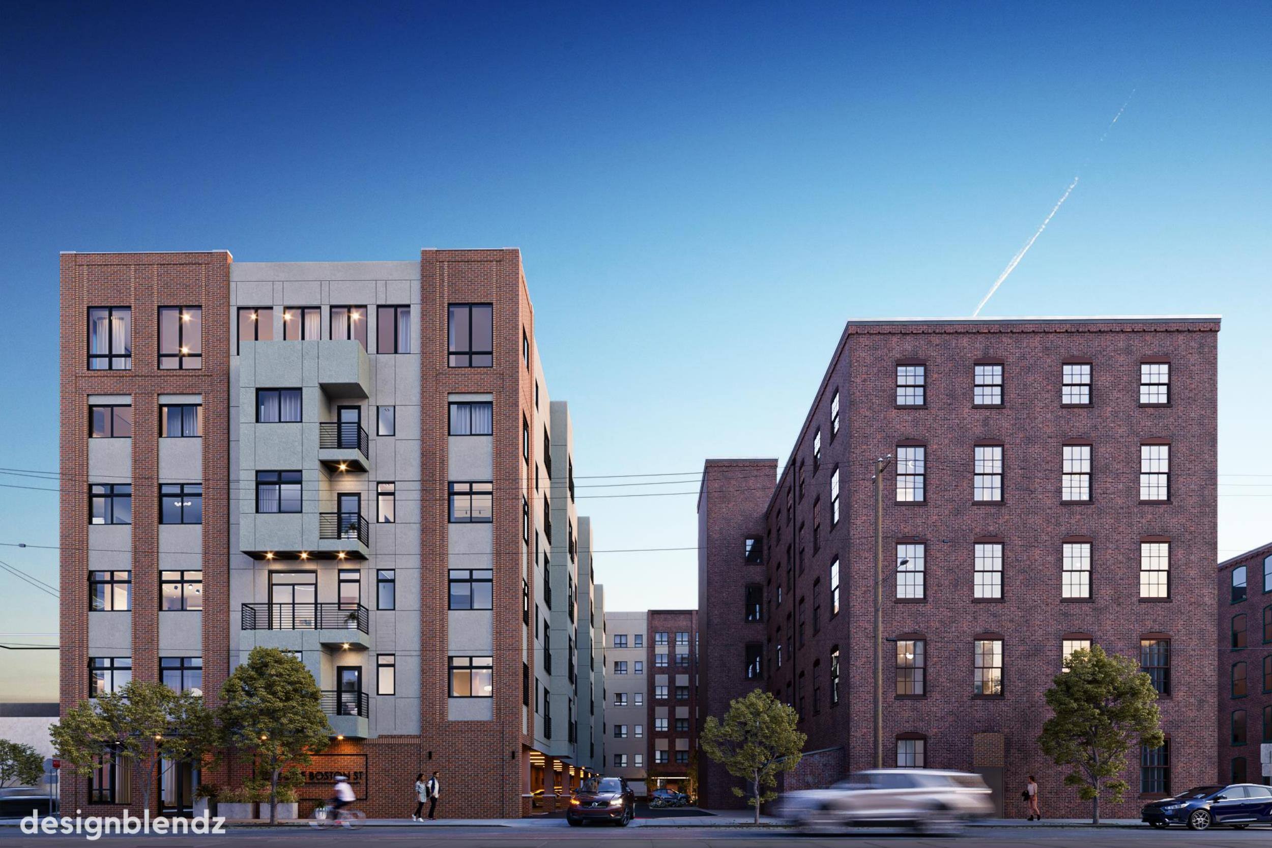 22043105-Viking Mill Apartments_Still Rendering_SideView_V3_logo