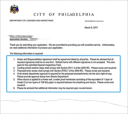 Comments from the city