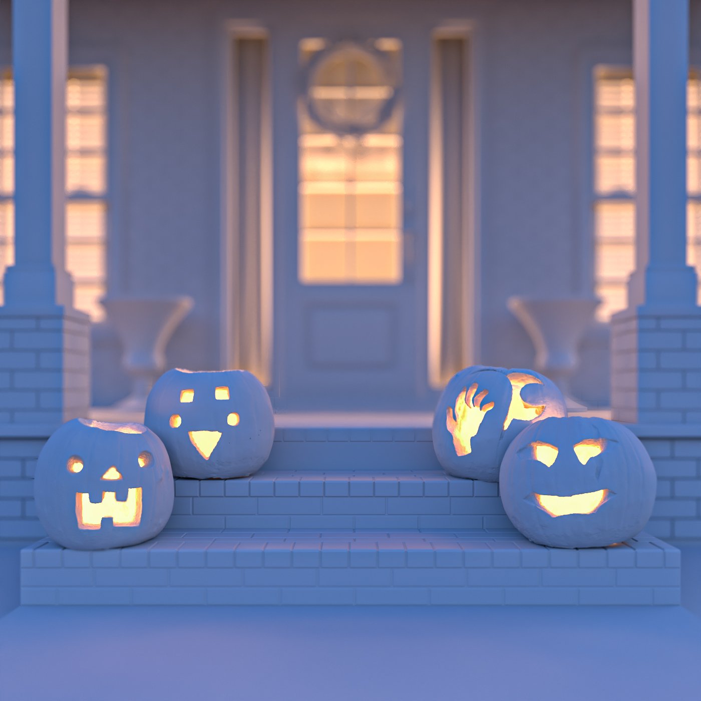 Lighting the pumpkins in 3DS Max