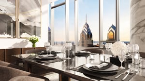 The Laurel Rittenhouse_Interior Still Rendering_Penthouse Dining Moment