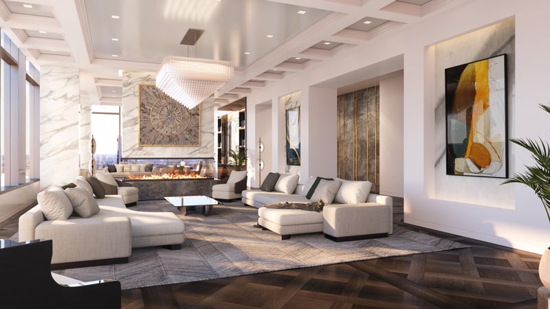 The Laurel Rittenhouse_Interior Still Rendering_Penthouse Living