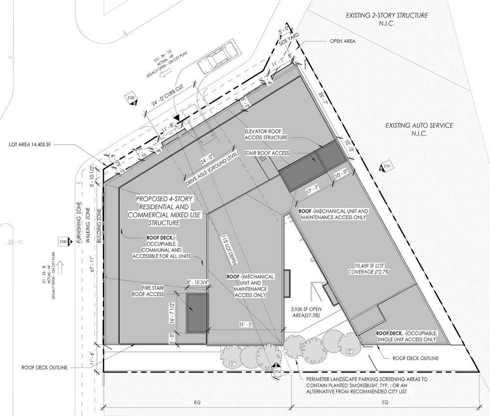 Architectural zoning site drawing