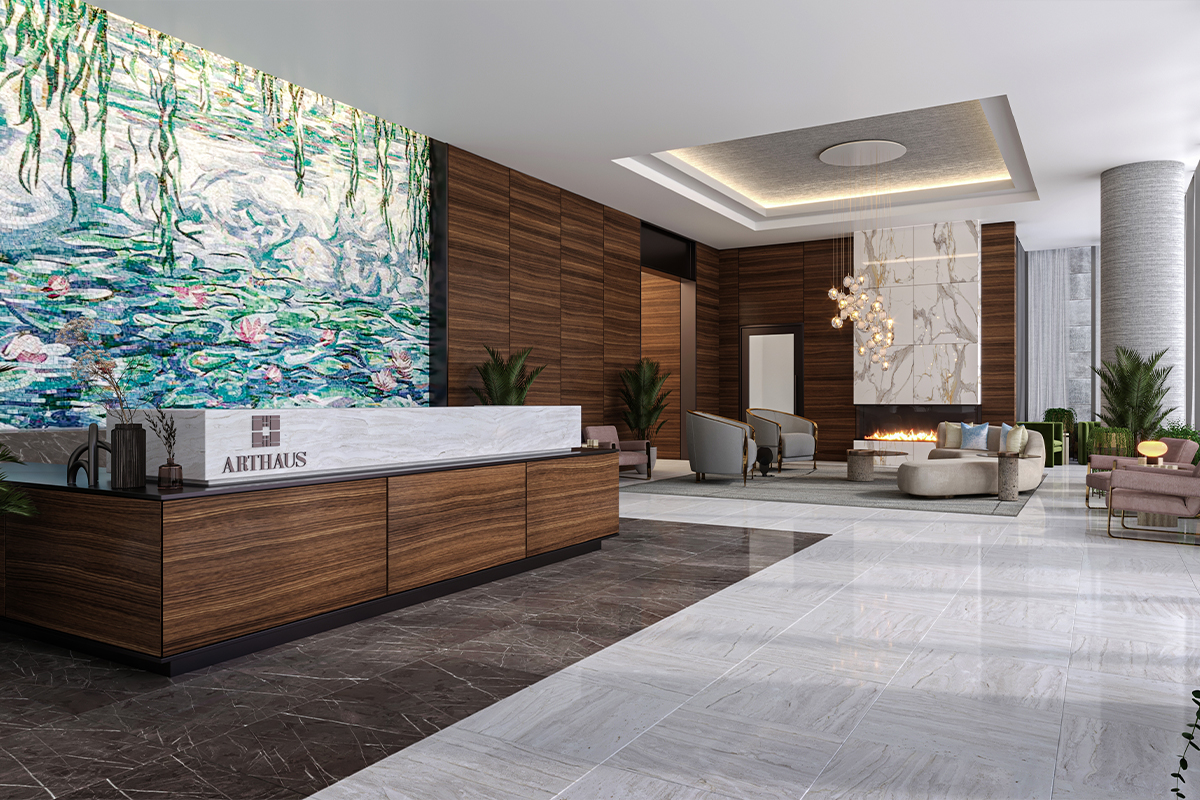 Arthaus Condominiums lounge rendering