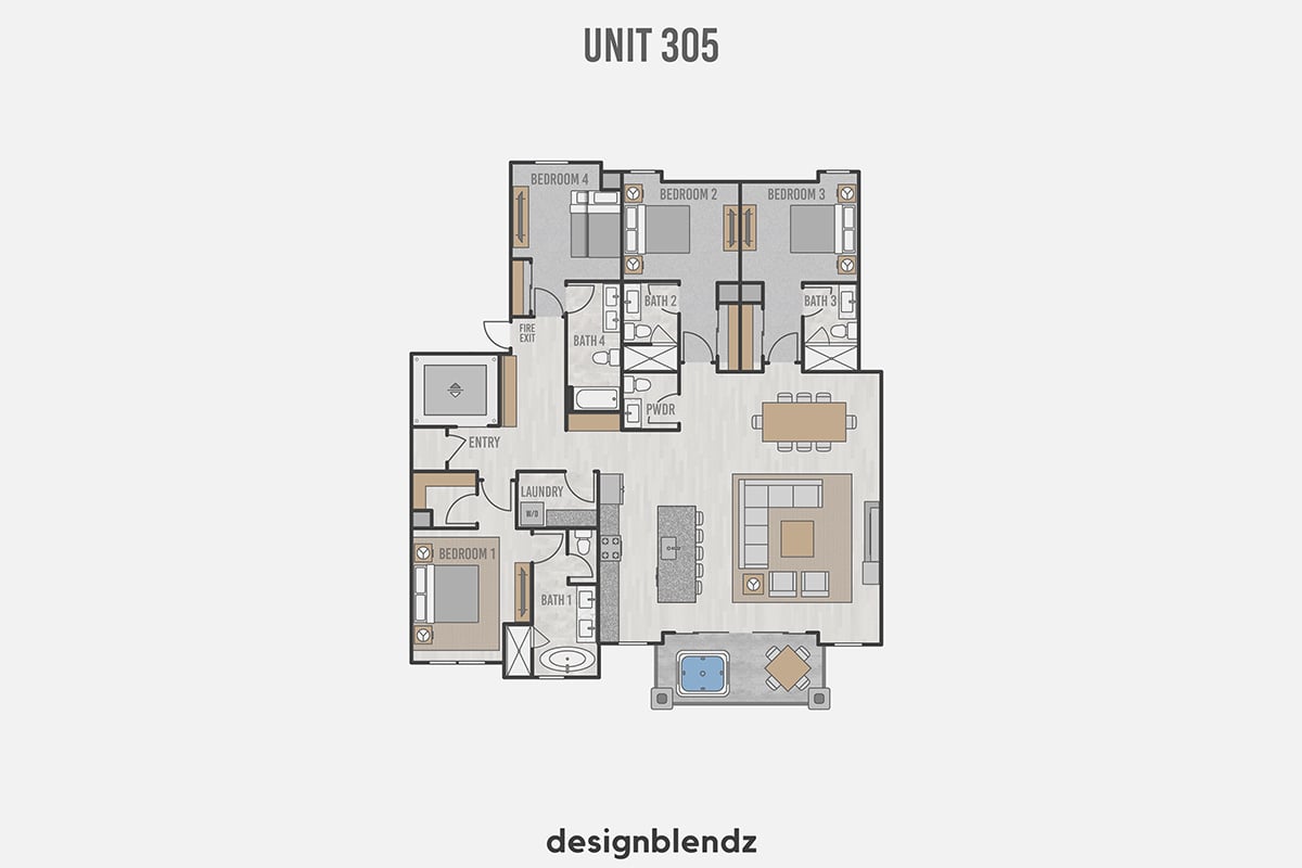 Highline - 2D Plan Unit 305 - LoRes