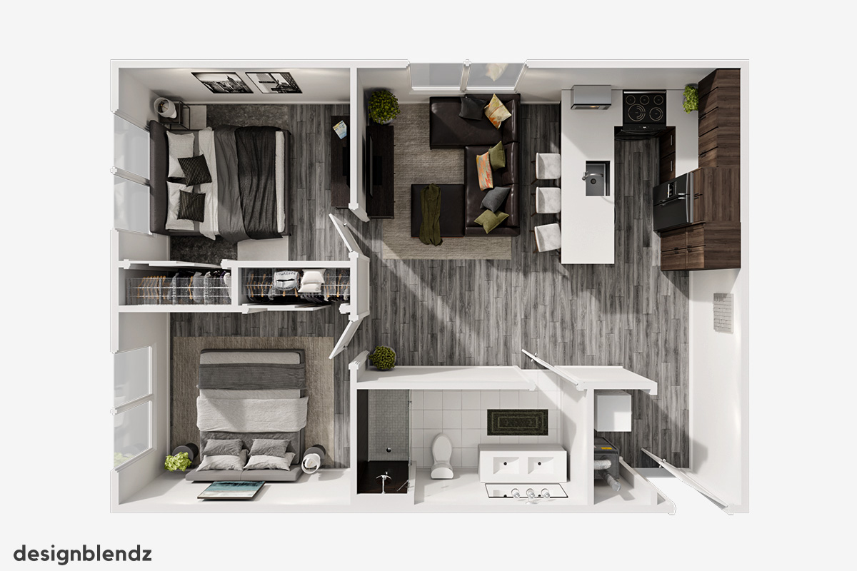 The Vault_3D Plan_Unit 32 b