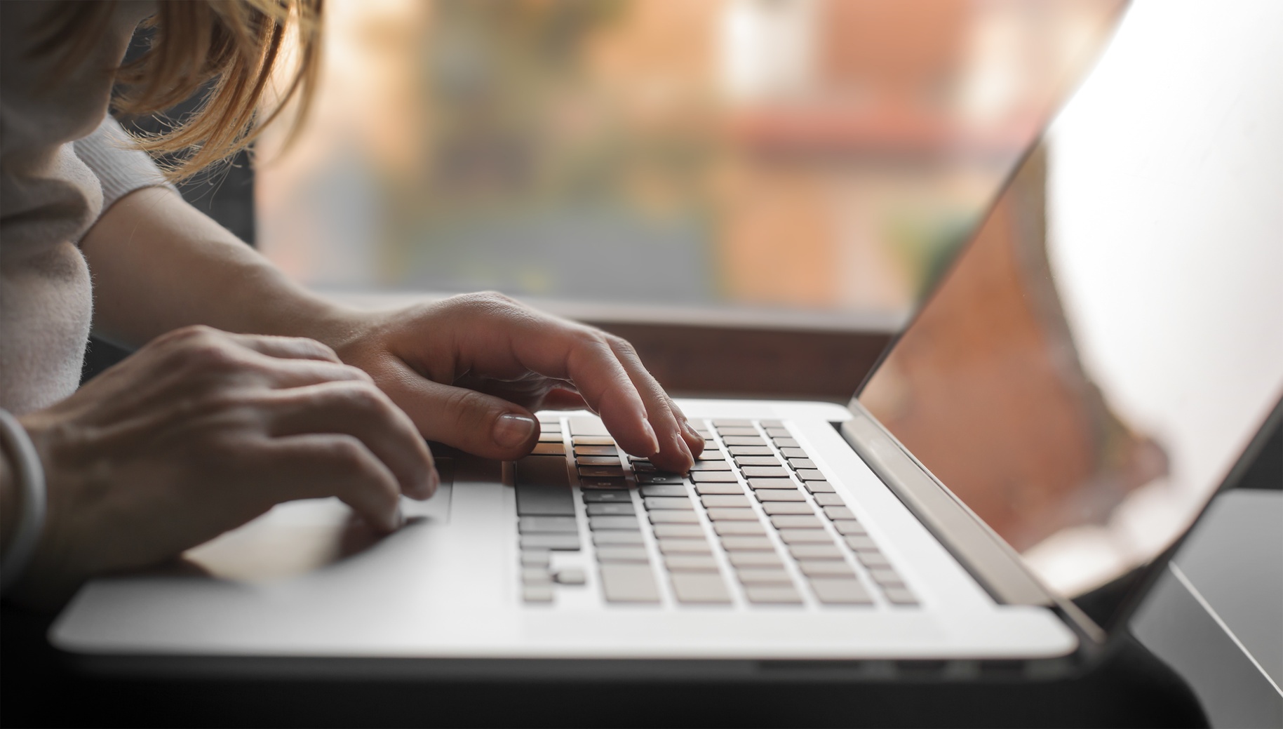 Woman searching for services on the computer