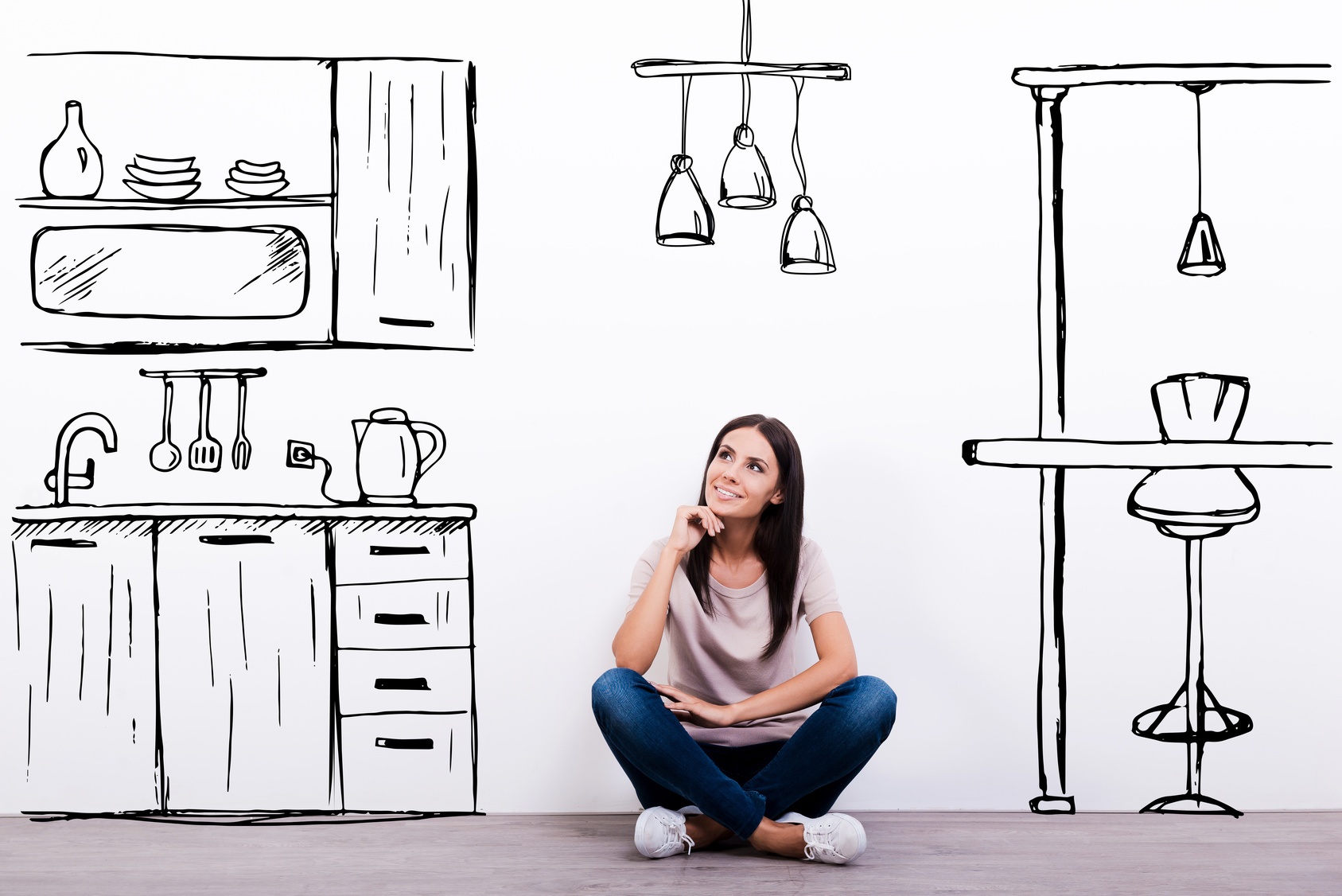Woman thinking about home improvement