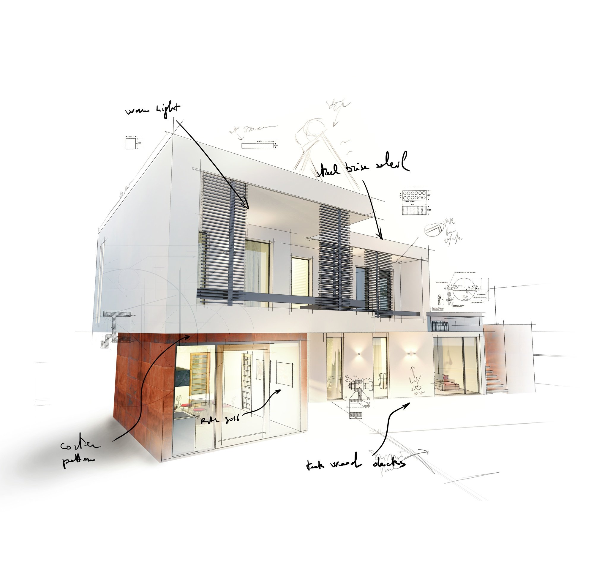 Sketch of a new home architecture project