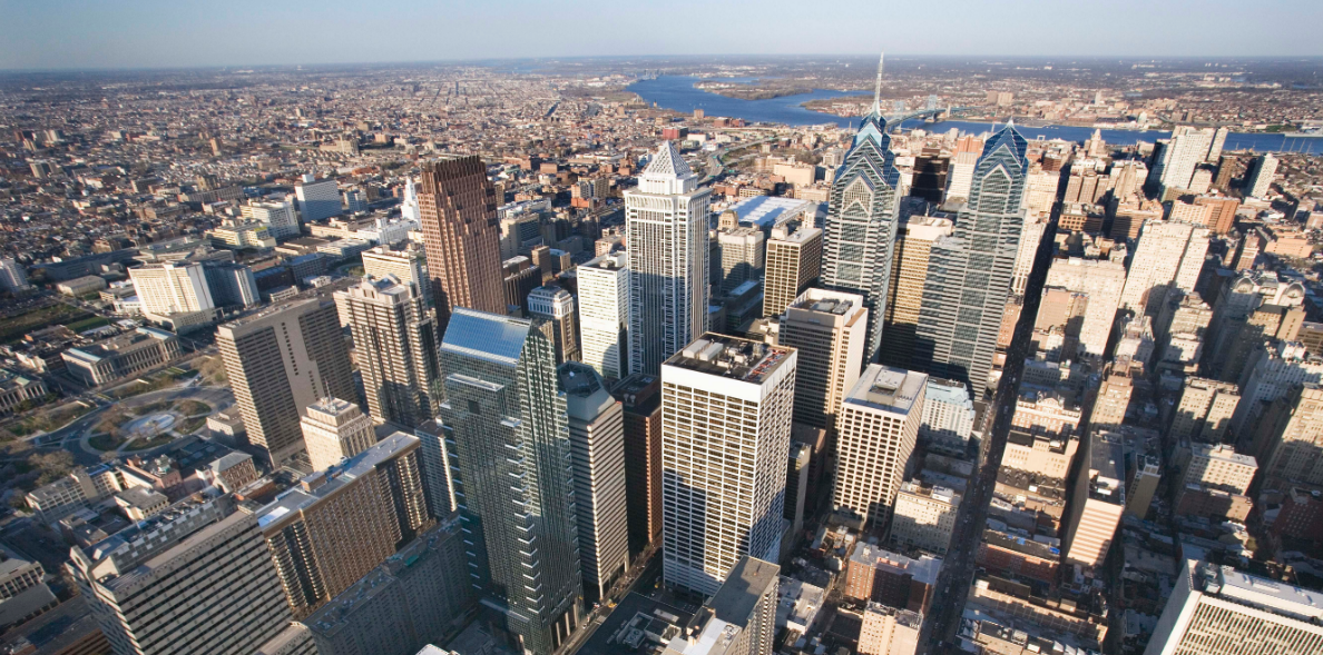 Philadelphia aerial view in the daytime