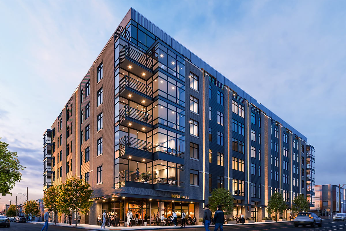 Designblendz Visualization Team recently created highly realistic 3D still renderings for a new construction building at 150 West Berks Street.