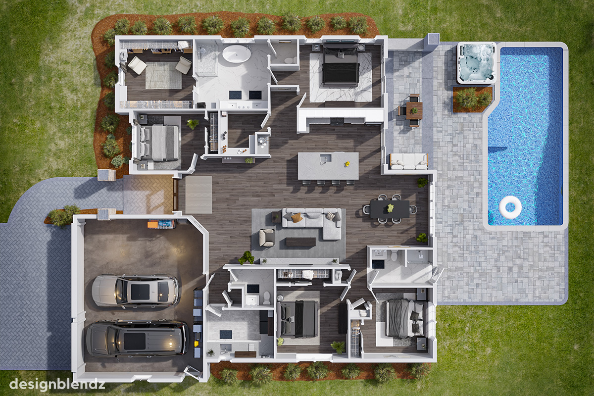 Cape Coral Homes_3D Plan_1424 NE 13th St
