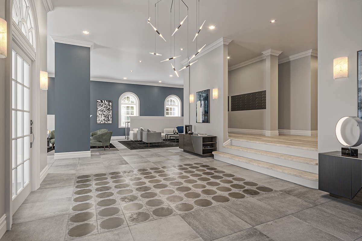 4914 Penn Street, a former nursing school in the North Philadelphia neighborhood of Frankford, has undergone a stunning adaptive reuse architectural design into 35 residential apartments. 