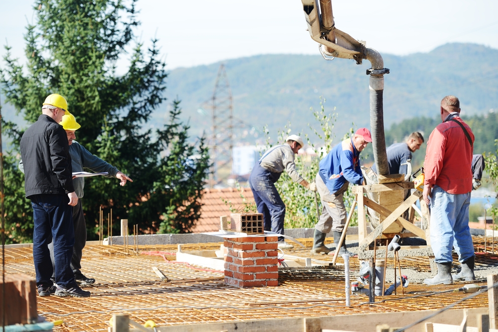 Construction crew on jobsite